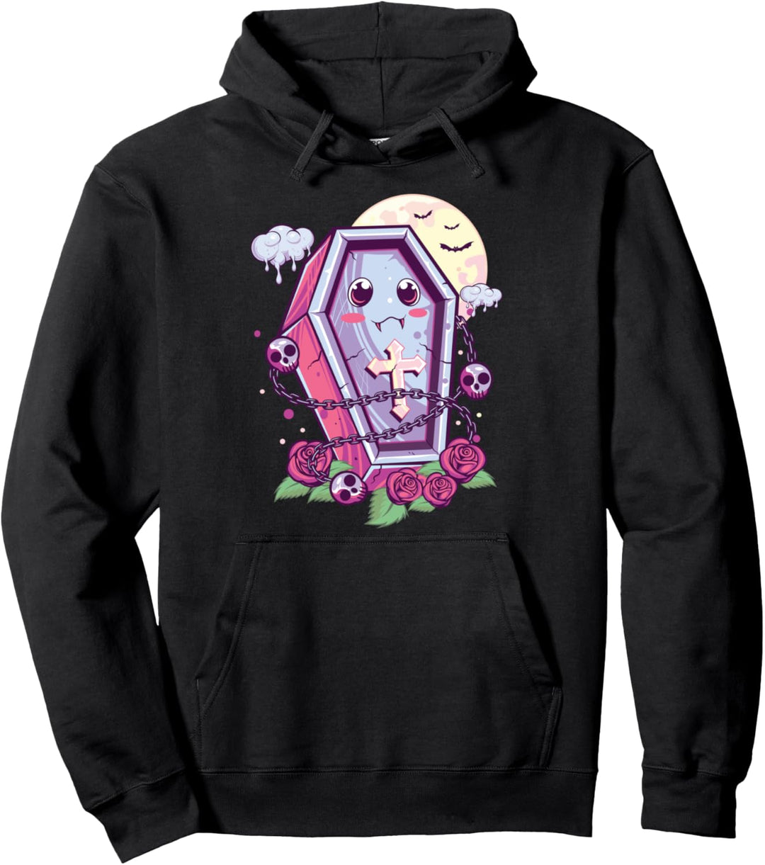 Kawaii Pastel Goth Cute Creepy Coffin Menhera Occult Nu Goth Pullover Hoodie