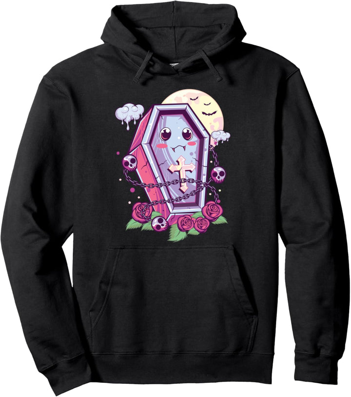 Kawaii Pastel Goth Cute Creepy Coffin Menhera Occult Nu Goth Pullover Hoodie