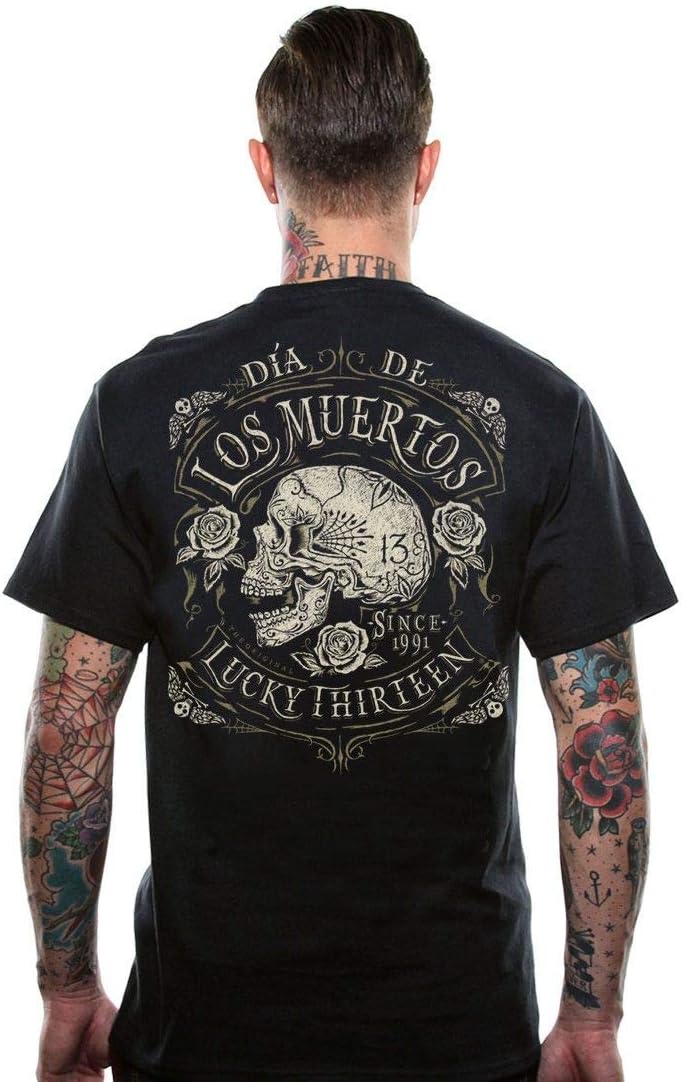 Lucky 13 Dead Skull Männer T-Shirt schwarz Biker, Rockabilly, Rockwear, Totenköpfe