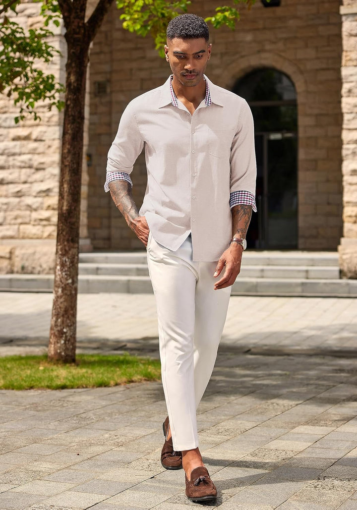 COOFANDY Hemd Herren Langarm Bügelfrei Oxford-Hemd Langarm Casual Hemd Button Down Hemd Basic-Shirt
