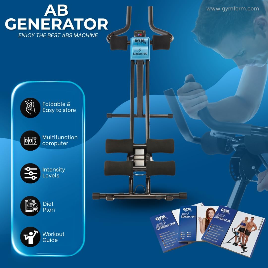 AB Generator Krafttrainingsgerät, Fitnessgerät + Cardio, 5 Stufen, Bauchmuskeltraining, Beine, Arme,