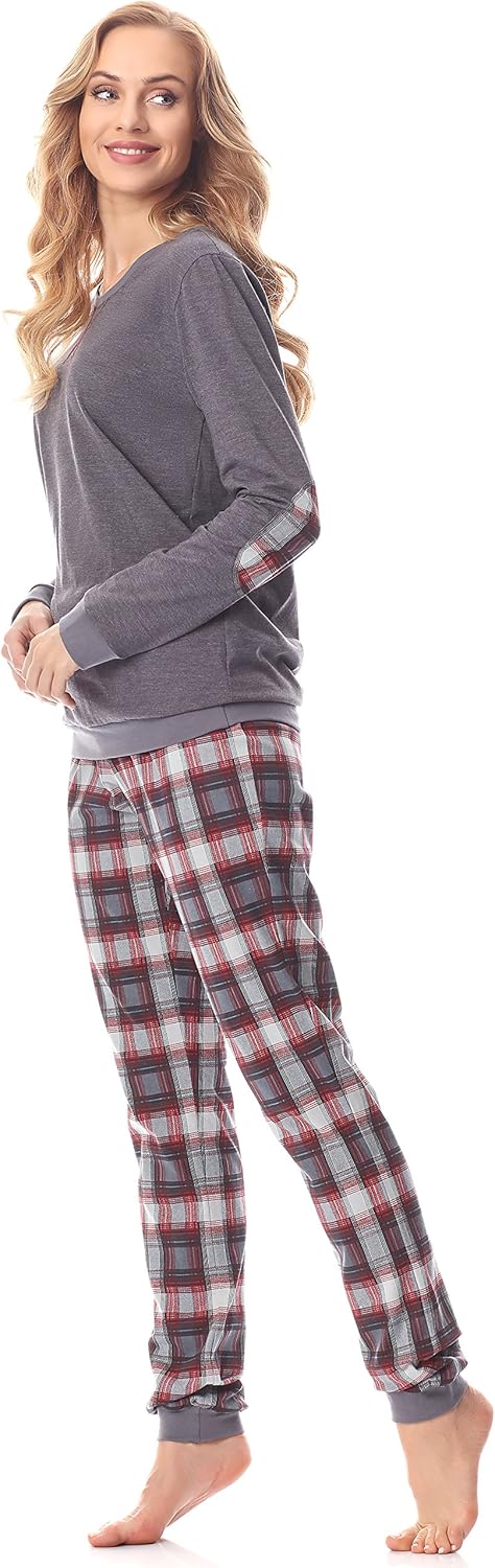 Merry Style Damen Schlafanzug MS10-168 S Dunkelmelange Burgund, S Dunkelmelange Burgund