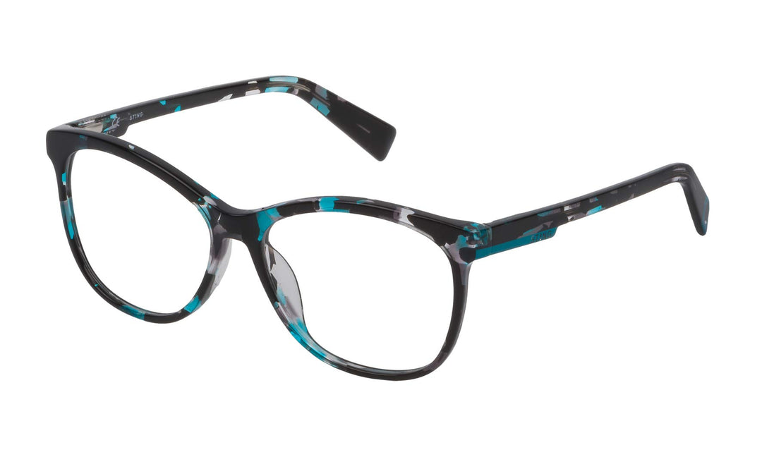 Sting Damen VST183550AE8 Sonnenbrille, Turquoise Havana+Turquoise, 55/15/140