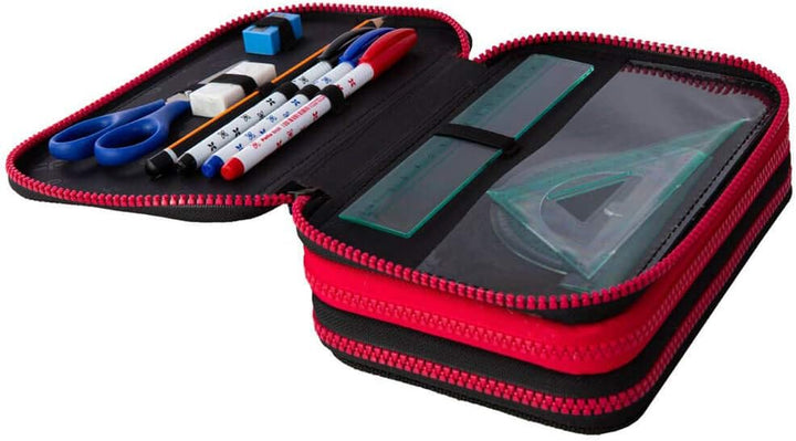COOLPACK 3-FACH B67154 44-teilig Mäppchen Federmappe Federtasche, Blue Badges