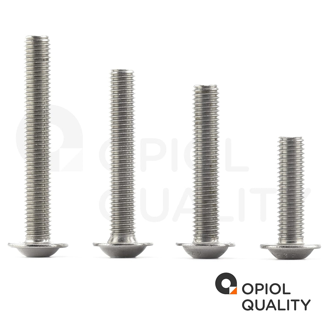 OPIOL QUALITY® Linsenkopfschrauben mit Flansch und Innensechskant ISO 7380 M8x80 mm aus Edelstahl A2