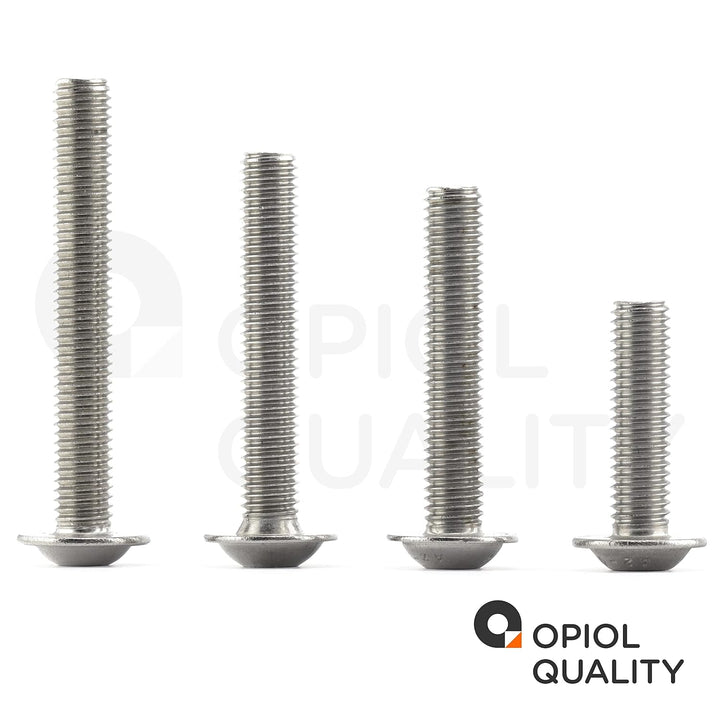 OPIOL QUALITY® Linsenkopfschrauben mit Flansch und Innensechskant ISO 7380 M8x80 mm aus Edelstahl A2