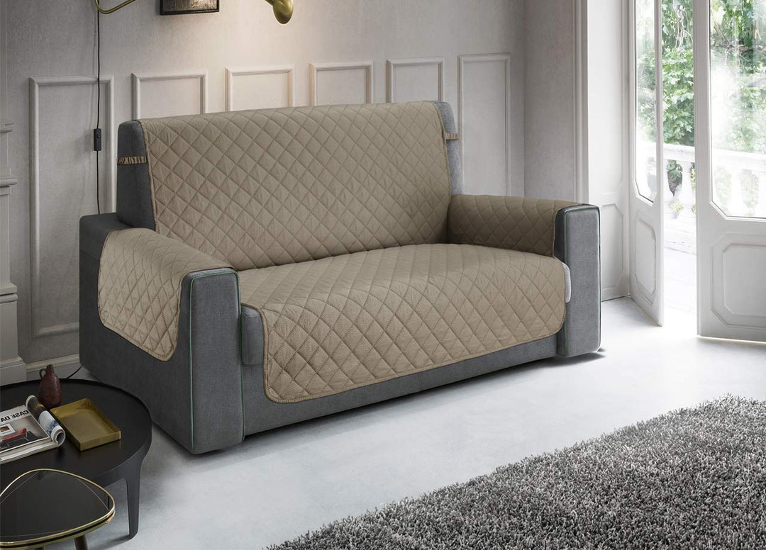 BIANCHERIAWEB Antirutsch-Sofabezug, wasserdicht, gesteppt, Python, Imperial, 3-Sitzer, Taupe Taupe 3