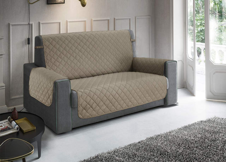 BIANCHERIAWEB Antirutsch-Sofabezug, wasserdicht, gesteppt, Python, Imperial, 3-Sitzer, Taupe Taupe 3