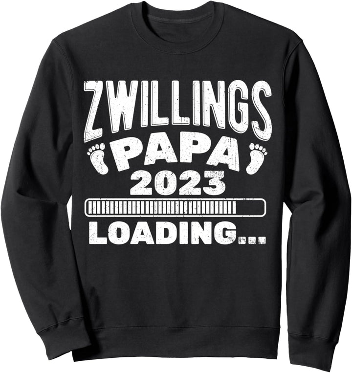 Papa 2023 Zwillingspapa Schwangerschaft Zwillinge Vatertag Sweatshirt