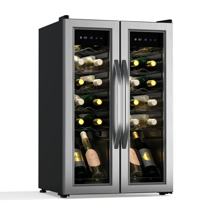 Klarstein Vinamour Weinkühlschrank 2 Zonen - 24 Flaschen, 5-18 °C, Touch-Steuerung, LED-Beleuchtung,