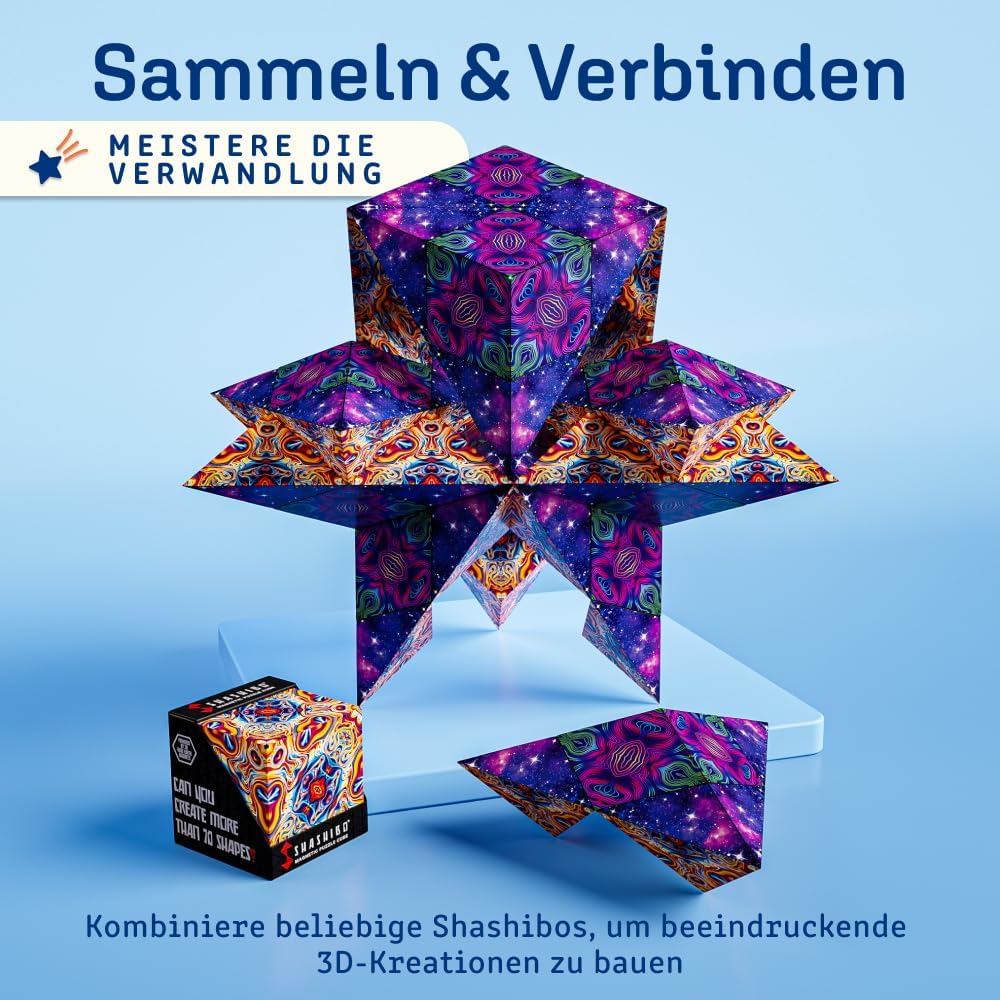 SHASHIBO Shape Shifting Box – Fidget Cube mit 36 Seltenerdmagneten – verwandelt sich in über 70 Form