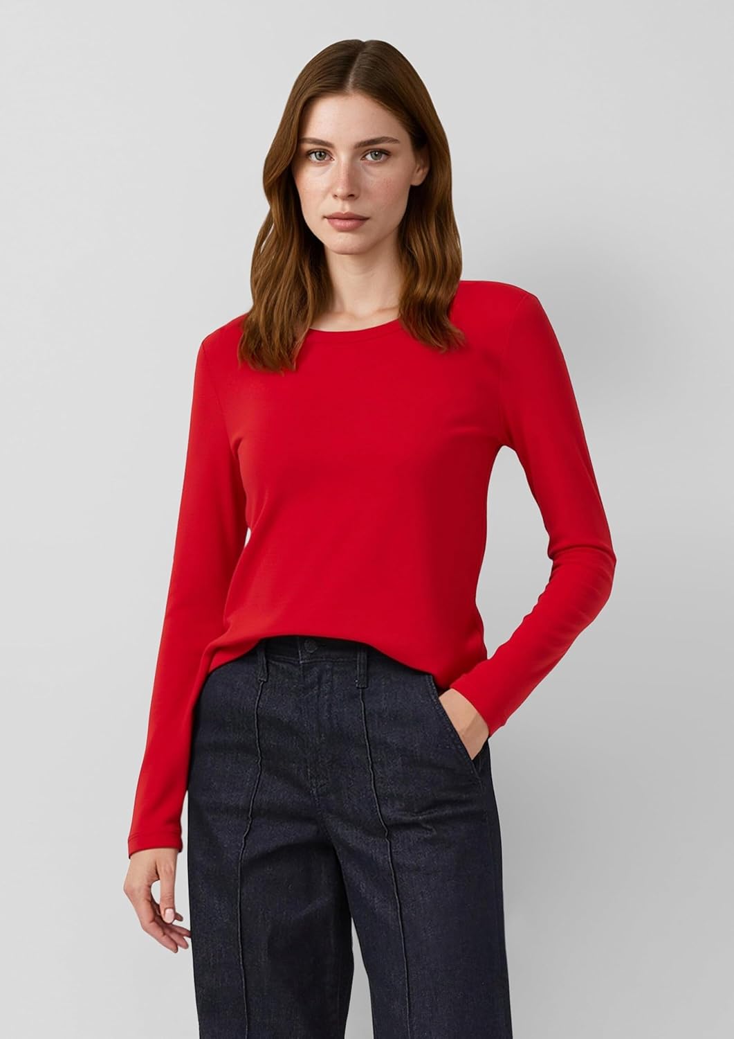 s.Oliver Damen 2172314 T-Shirt Langarm 36 Rot, 36 Rot