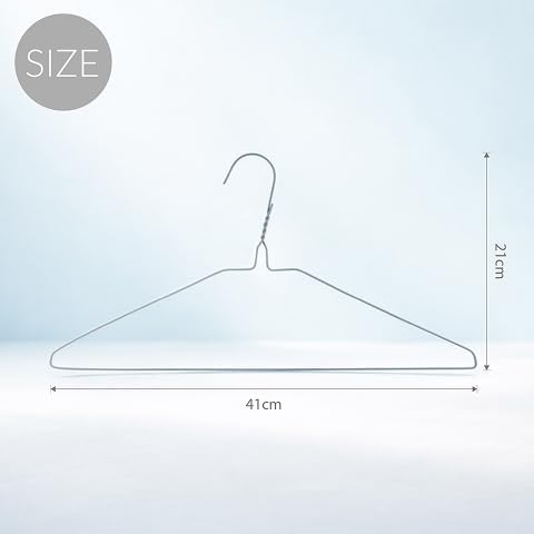 Hangerworld 20 Draht Kleiderbügel 40cm Weiss Mit Einkehrbung Metall-Kleiderbügel Extra flach, 20