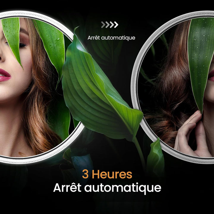 EMKE Spiegel mit Beleuchtung Rund 60cm LED Badspiegel mit Beleuchtung Touch-Schalter, Dimmbar 3 Lich