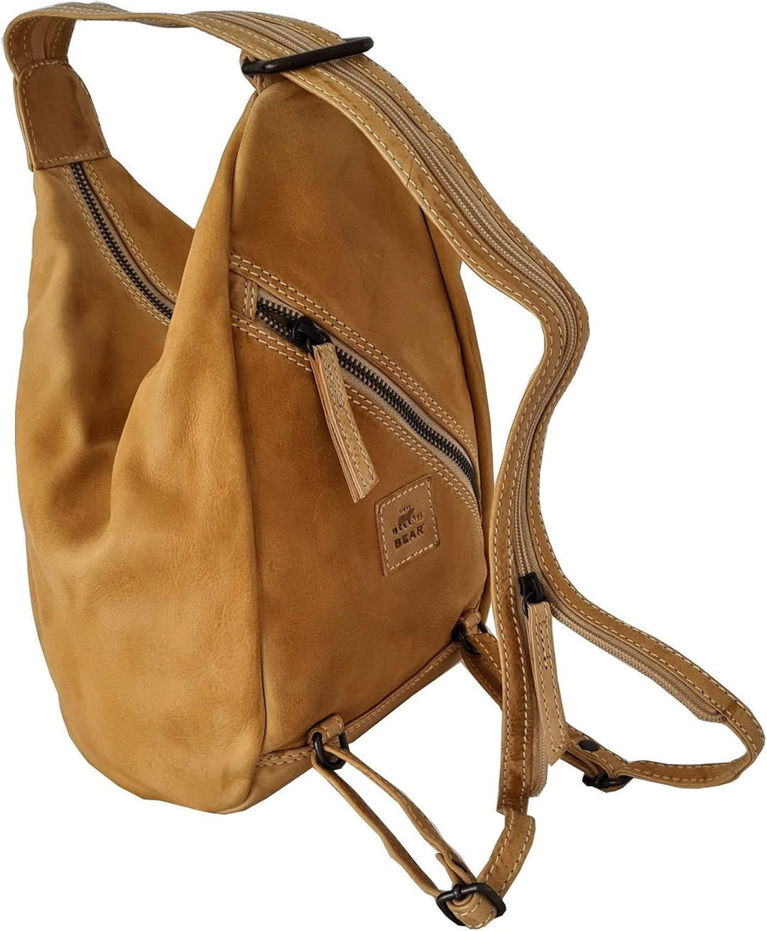 zarolo Bear Design -Brusttasche Sling Rucksack Schultertasche, LEDER Crossbody UNISEX Umhängetasche