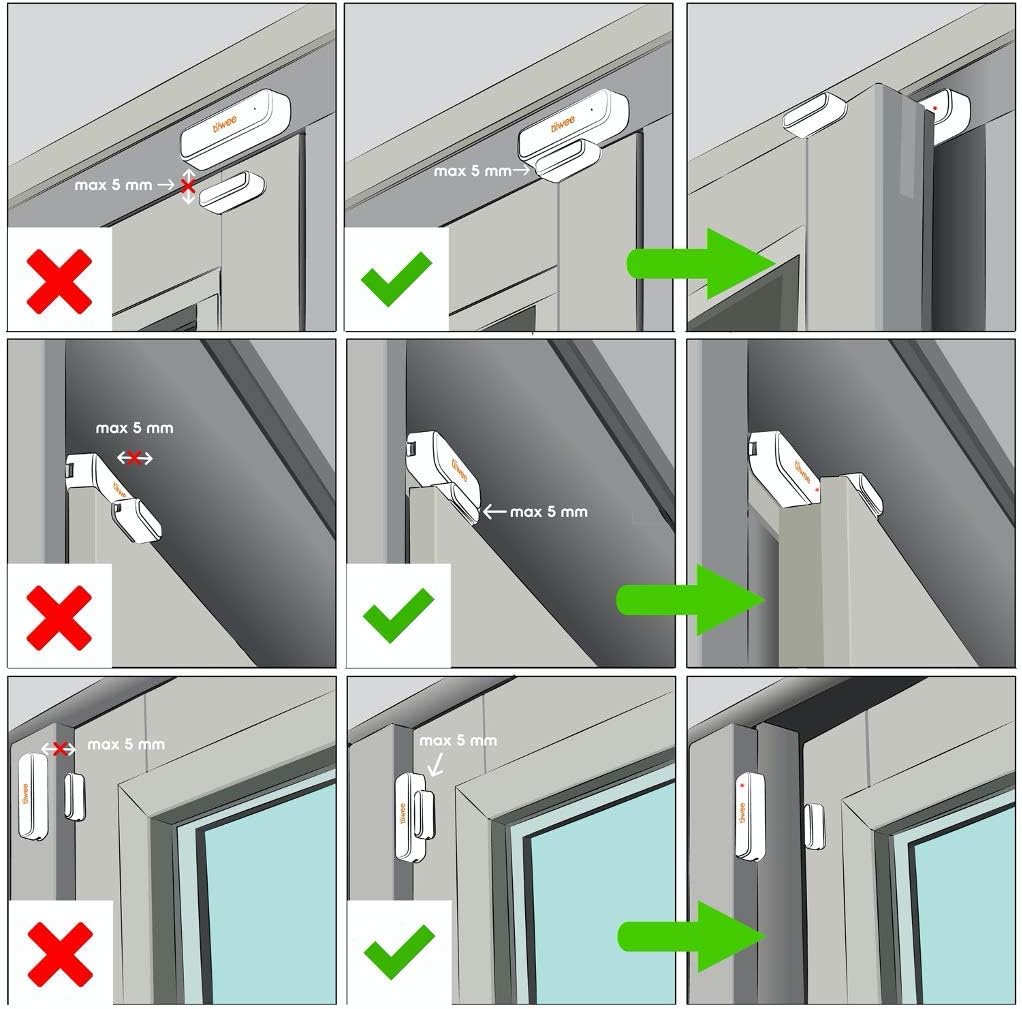 tiiwee TWWS03 Fenster- und Türsensor für Tiiwee Home Alarm Systeme. Erweitern Sie Ihr System ganz ei