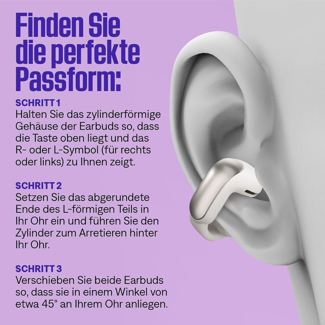 Bose Ultra Open Earbuds mit Bluetooth und OpenAudio Technologie, Clip On Kopfhörer, kabellose Open E