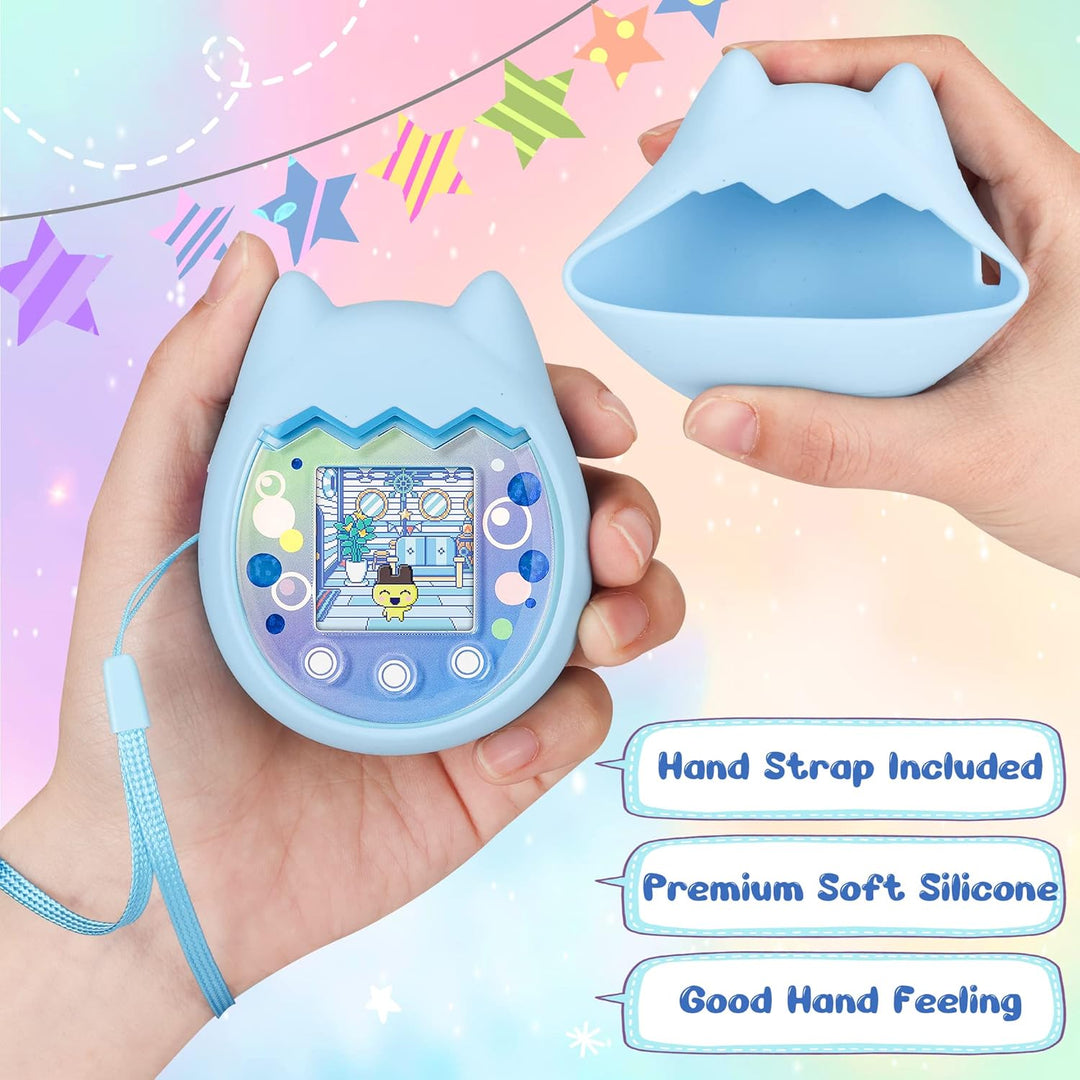 Silikon Hülle und Hartschalenkoffer kompatibel mit Tamagotchi Pix Virtuelles Haustierspielzeug, Schu