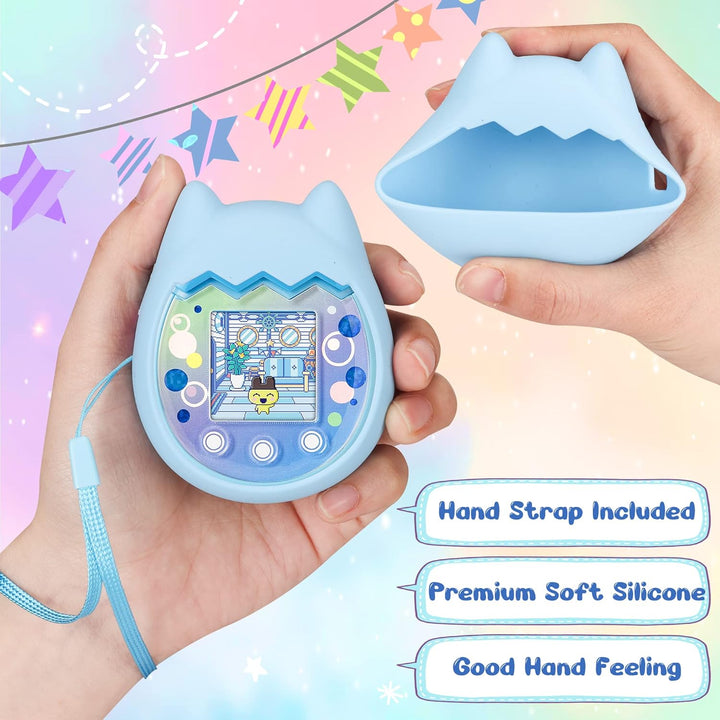 Silikon Hülle und Hartschalenkoffer kompatibel mit Tamagotchi Pix Virtuelles Haustierspielzeug, Schu