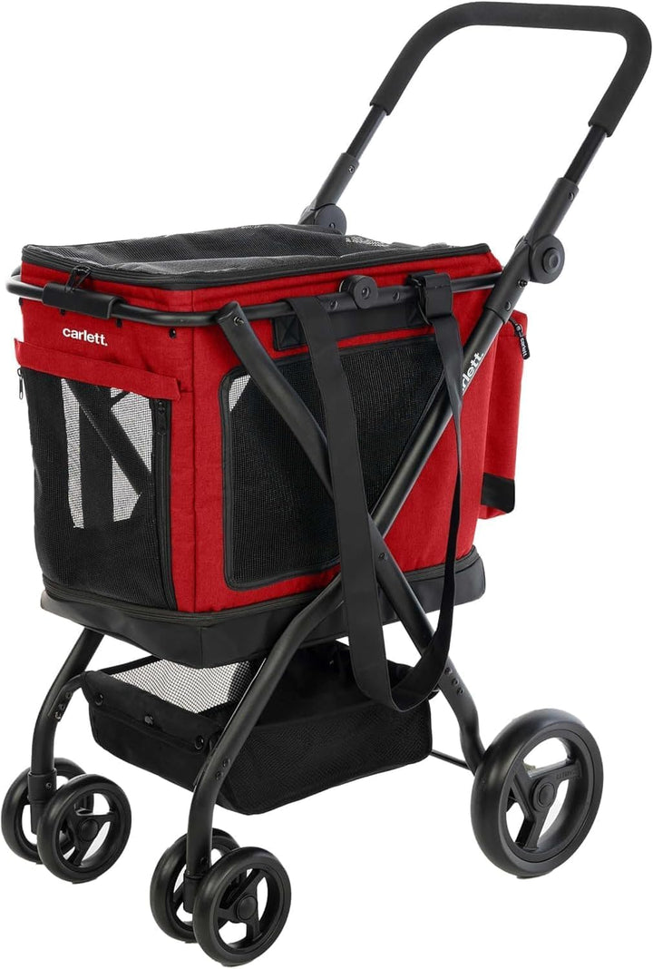 Carlett - Cube P Ruby | 3 in 1 Transporttasche für Tiere | Roulette Transporttasche | Security Frein