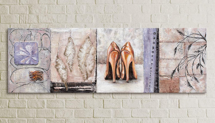 YS-Art Abstrakt Acryl Gemälde auf Leinwand Harmonie handgemalt Wandbilder Wohnzimmer modern Wohndeko