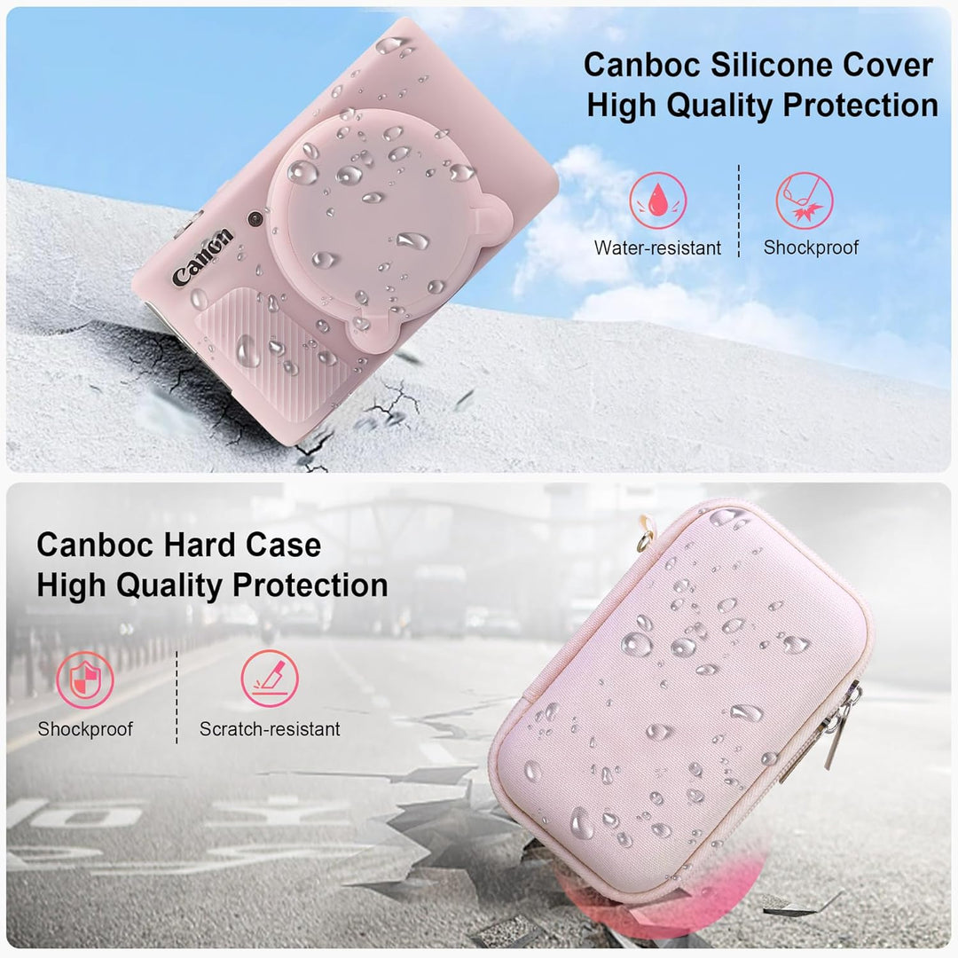 Canboc Case für Canon PowerShot SX740 SX730 HS Digitalkamera, Harte Tragetasche + weiche Silikon Sch