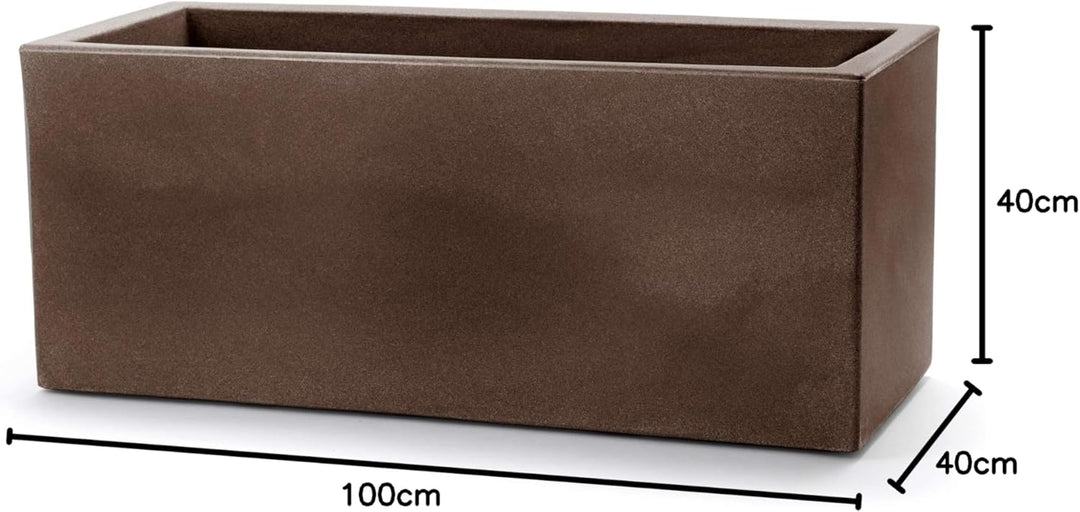TERAPLAST Blumentopf Schio Cassa 100 cm Made in Italy recyclebar 100 cm Bronze, 100 cm Bronze