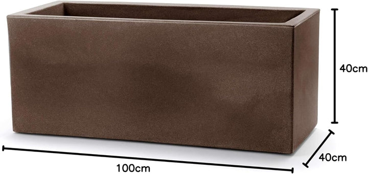 TERAPLAST Blumentopf Schio Cassa 100 cm Made in Italy recyclebar 100 cm Bronze, 100 cm Bronze