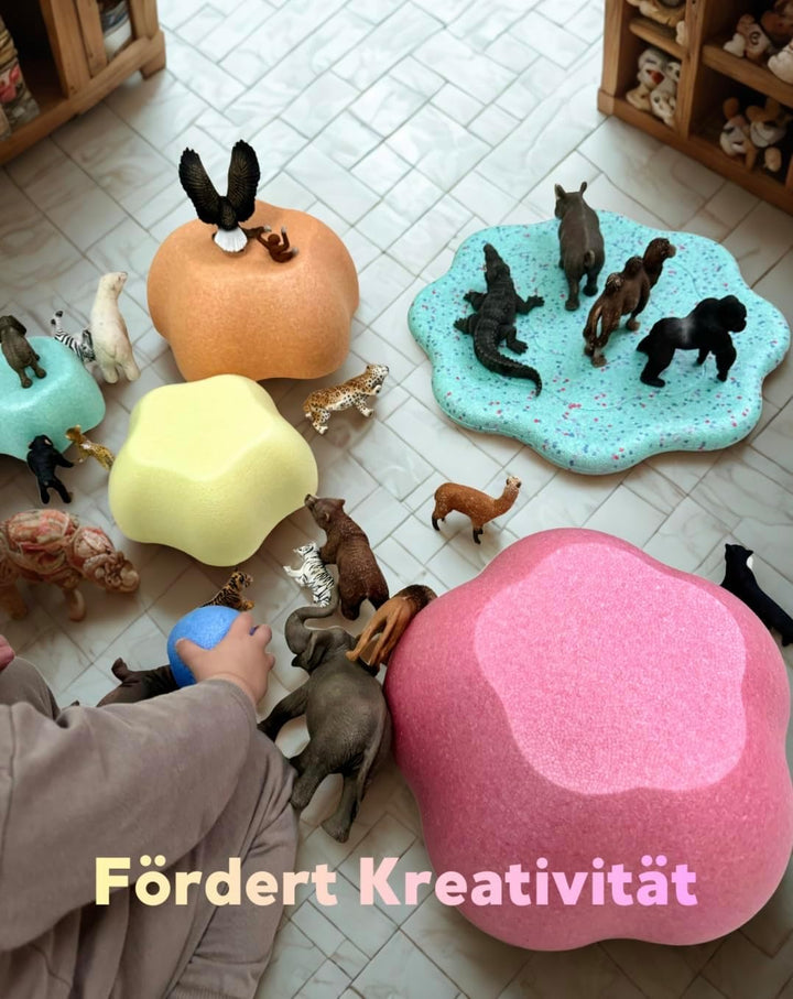 Generisch Balanciersteine mit Balancierbrett als Set für Kinder I Spiel- & Stapelsteine I Motorikspi