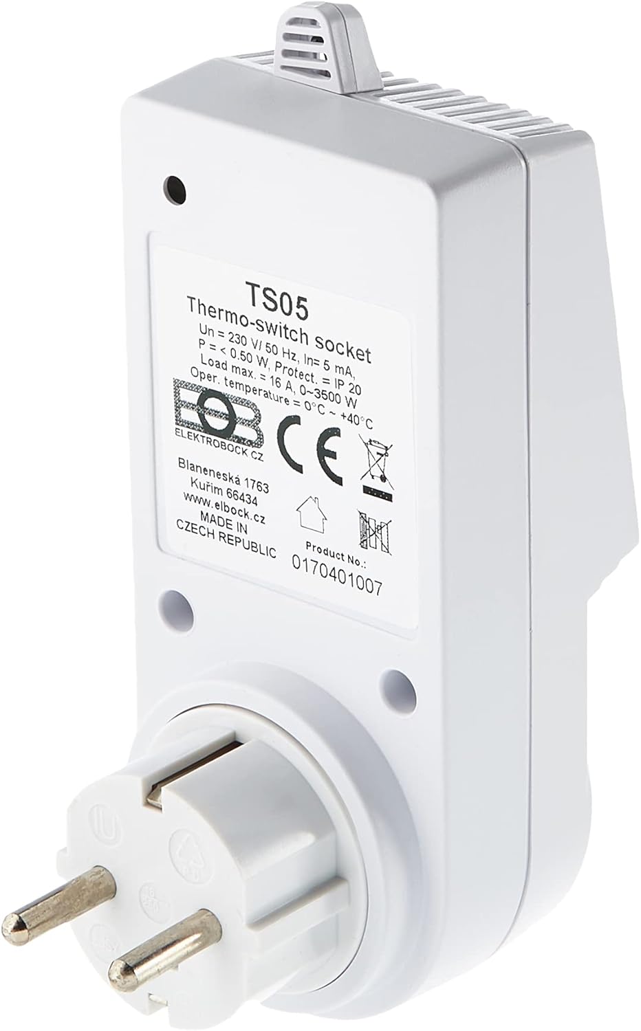 Stiebel Eltron 229339 Infrarot-Quarzstrahler IW 120, Weiss & Elektrobock Steckerthermostat TS05 Ther