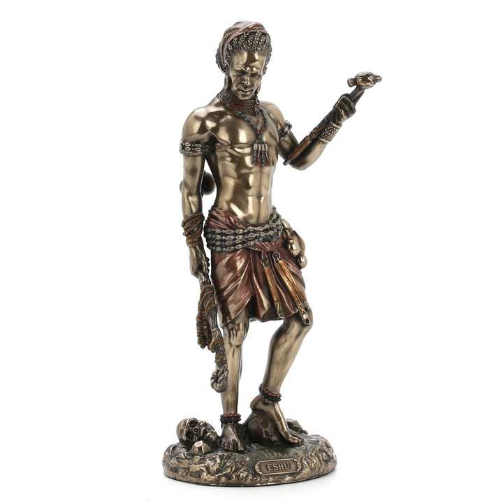Veronese Design Eshu The Divine Trickster Gott of the Yoruba Kaltguss-Statue, Kunstharz, Antik-Bronz
