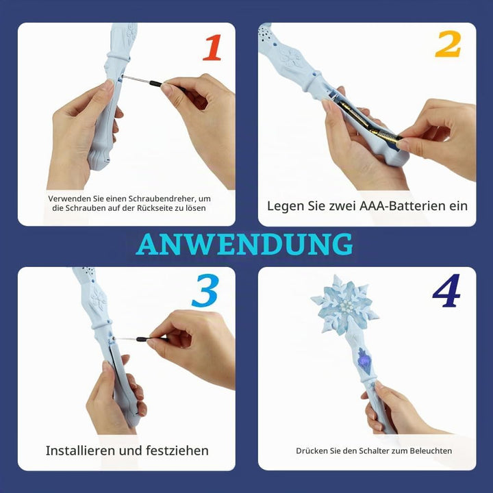 Schneeflocke Leuchtend Zauberer Kinder Prinzessinnen Led Zauberstab Kind Magischer Zubehör Mädchen F