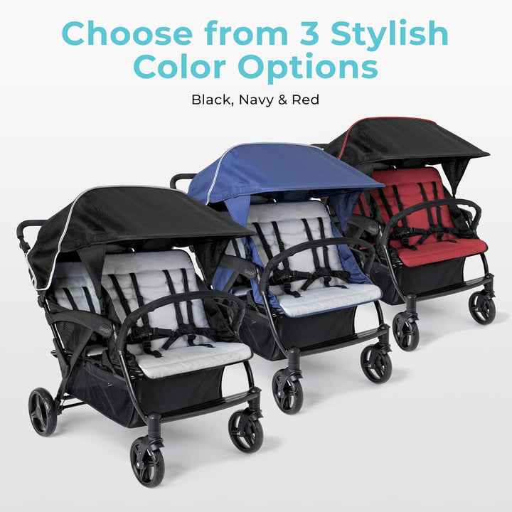 Gaggle By Foundations Odyssey 4-Sitzer-Vierlingskinderwagen, 4-Sitzer-Kinderwagen für die Kindertage