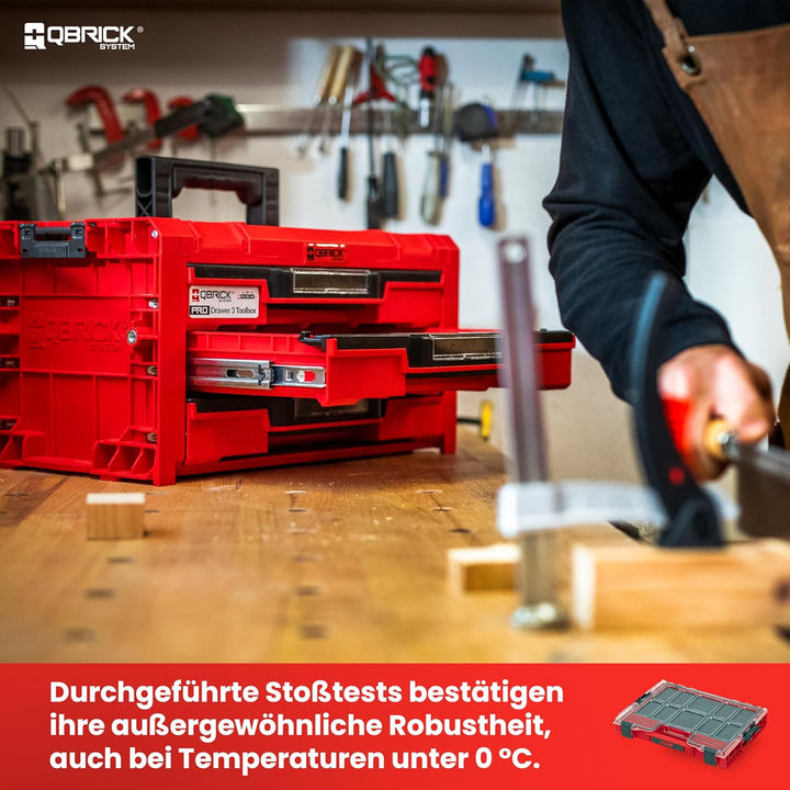 Qbrick System Pro Organizer 200 Mfi Red Ultra HD Sortimentskasten Sortierkasten Schraubenbox Sortier