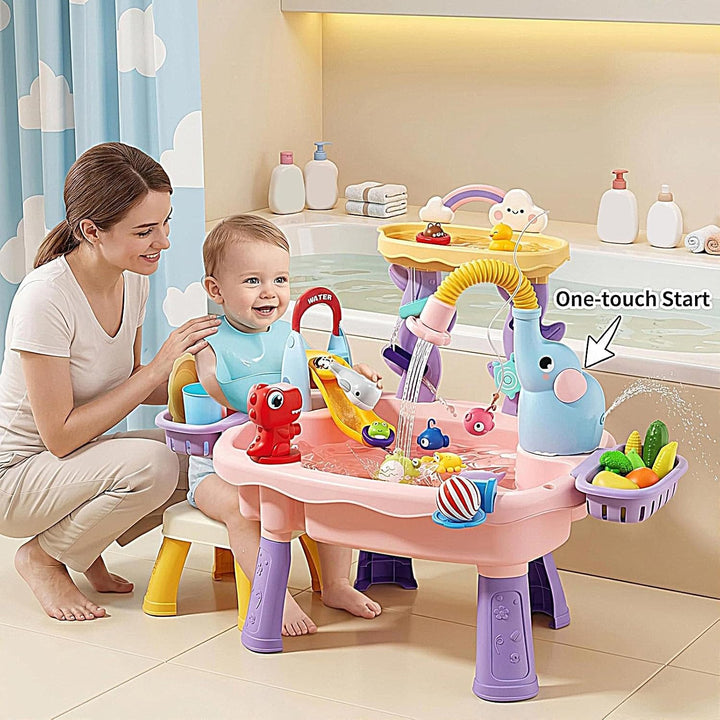 Kinder Wassertisch Elefanten-Design Sensorik-Waschbeckenspielzeug | Kinder Aktivitätstisch Für Hinte