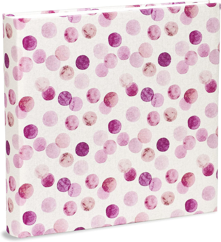 Mareli Fotoalbum aus Stoff, weiss mit pinken Punkten, 31 x 31 cm, A8800-TF6