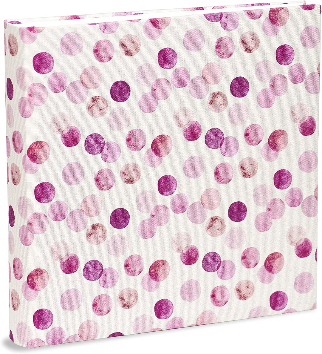 Mareli Fotoalbum aus Stoff, weiss mit pinken Punkten, 31 x 31 cm, A8800-TF6