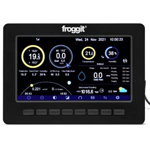 Froggit HP1000SE PRO Displayeinheit (Schwarz) Wetterstation mit Vollfarbdisplay HP1000SE PRO Display