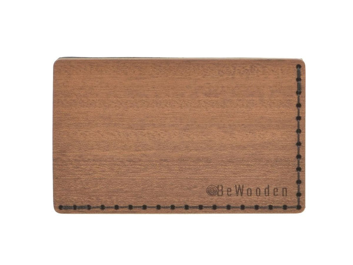 BeWooden Kartenetui Kreditkartenetui Kartenbörse Red Note Holz und Leder