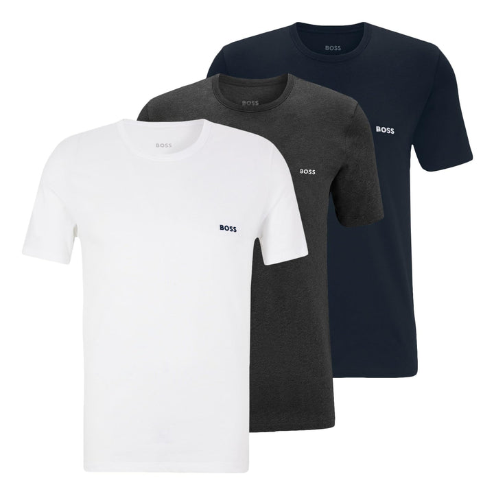 BOSS Herren T-shirt Rn 3p Co T-Shirt S -961 Navy / White / Anthracite, S -961 Navy / White / Anthrac