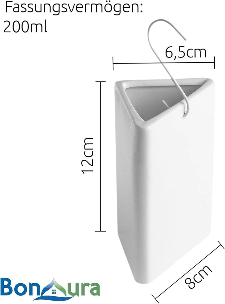 Luftbefeuchter Heizung Keramik Dreieckig I Haken & Duftöl [4er Spar-Set, 200ml] I Wasserverdunster f