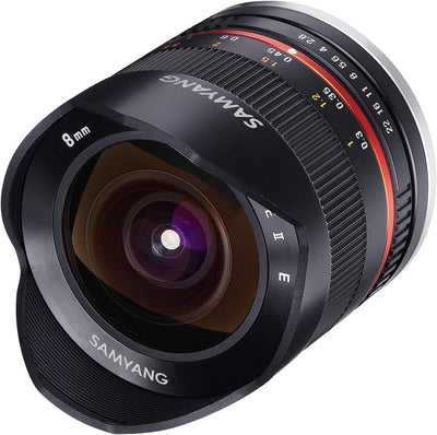 Samyang 8/2,8 Objektiv Fisheye II APS-C Sony E manueller Fokus Fotoobjektiv, Superweitwinkelobjektiv