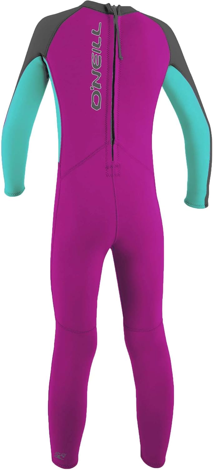 O'Neill Baby Toddler Reactor II 2mm Back Zip Full Wetsuit Neoprenanzug, Berry/Light Aqua/Graphite 3,