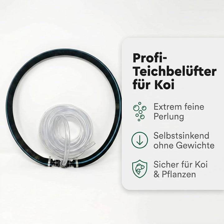 Pondlife Japan Belüfterring für Koi Teich, Ø 35 cm, Teichbelüfter mit Luftschlauch, Sauerstoffzufuhr