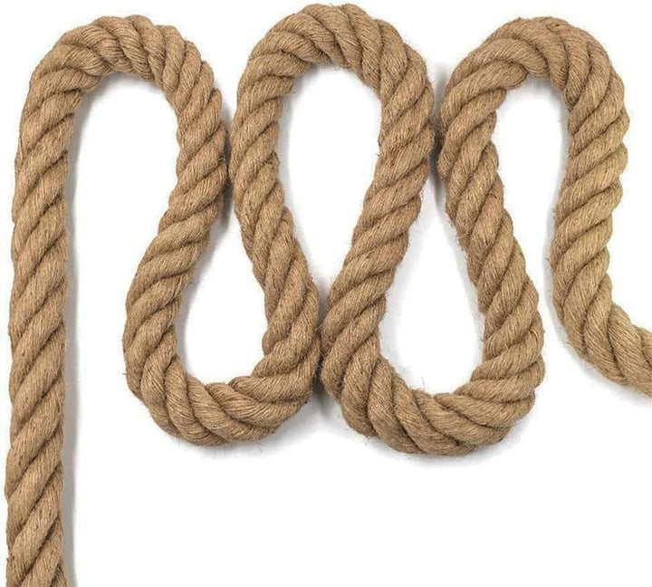 Aoneky 8M Natur Juteseil - 16mm Dick Gedrehtes Hanfseil für Garten Dekorationen,Tauziehen Handlauf A