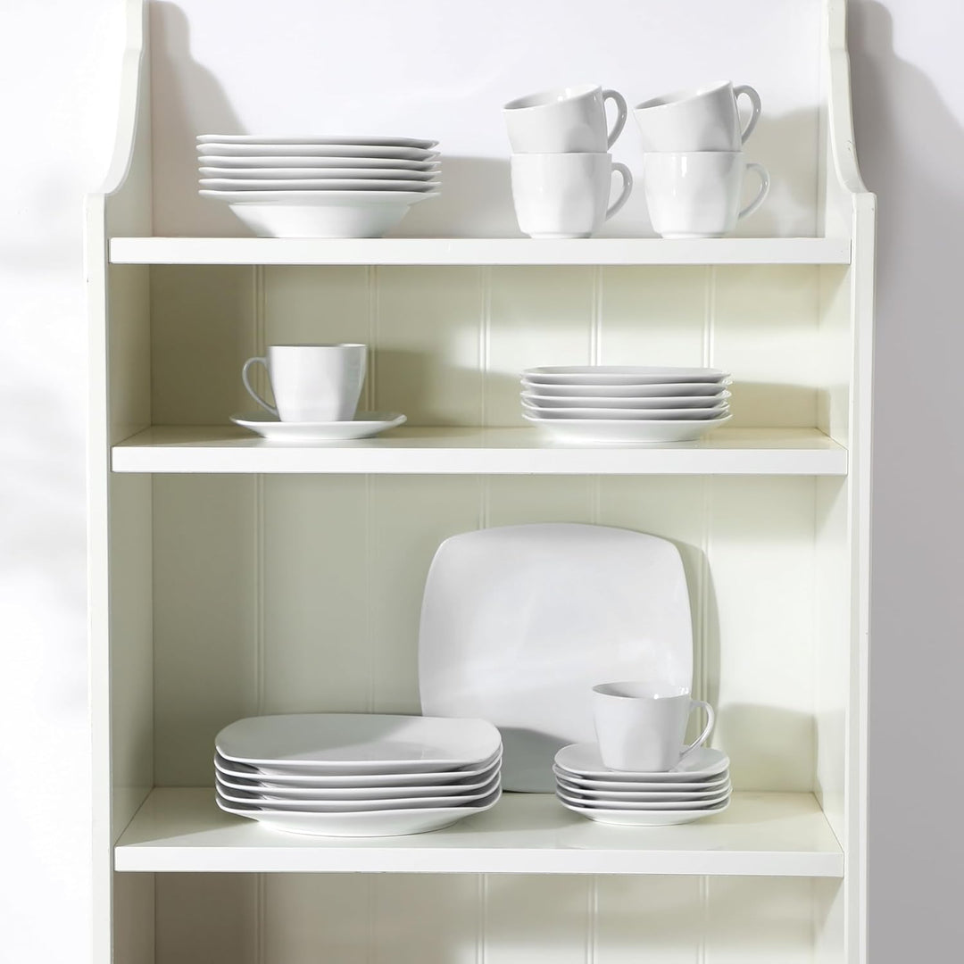 MALACASA, Serie Julia, 18 Teilig Set KLEIN Tafelservice 6 Personen Porzellan Teller Set, Geschirrset