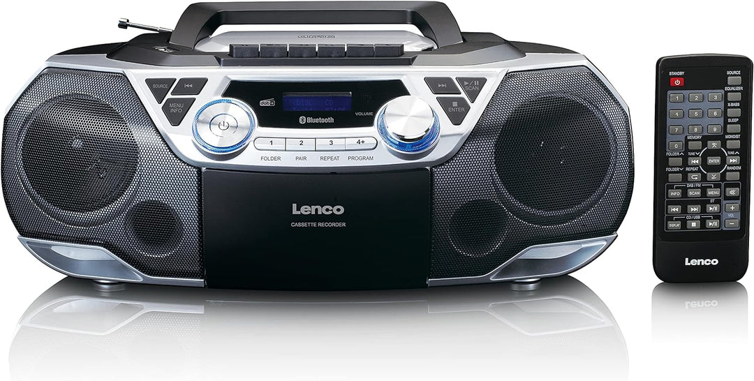Lenco SCD-720 - Boombox DAB+ - Bluetooth 5.0 - Toploader CD/MP3-Player - Kassettendeck - FM Radio -