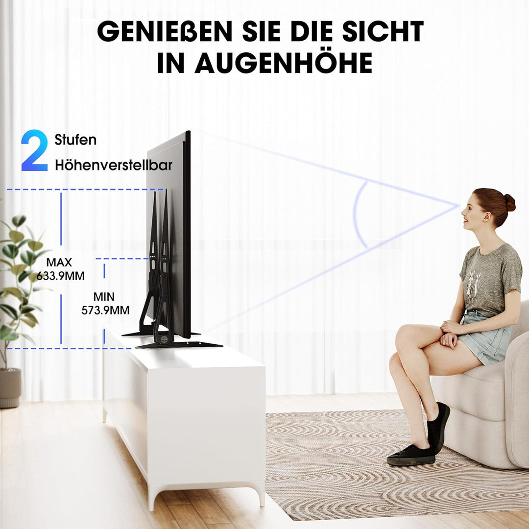 FITUEYES Universal TV Standfüsse Fernseher TV Beine für 32 bis 55 Zoll LCD LED Flach&Curved TV Füsse