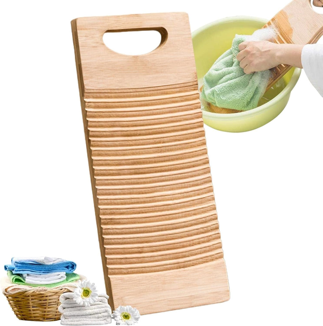 Waschbrett, Wäsche waschen Waschbrett, Handwaschbrett aus Bambusholz für Wäsche, Altmodisches manuel