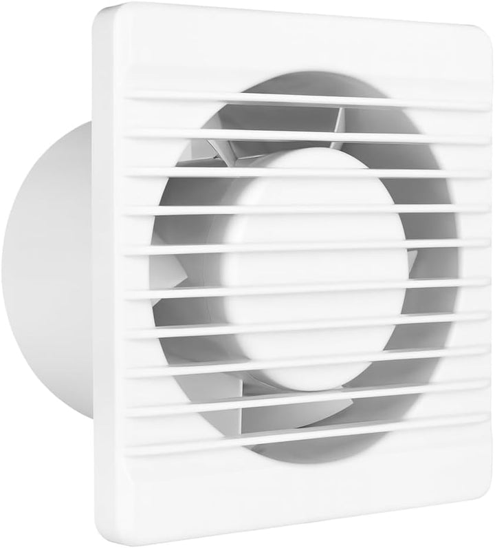 MKK Badlüfter 90mm Wandmontage Leise Lüfter Wohnraumlüfter Weiss (Kabel + Schalter), Kabel + Schalte